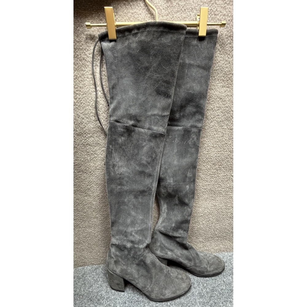 Stuart Weitzman Tieland Over The Knee Boot Womens Size 8.5 M Gray Smoke $950